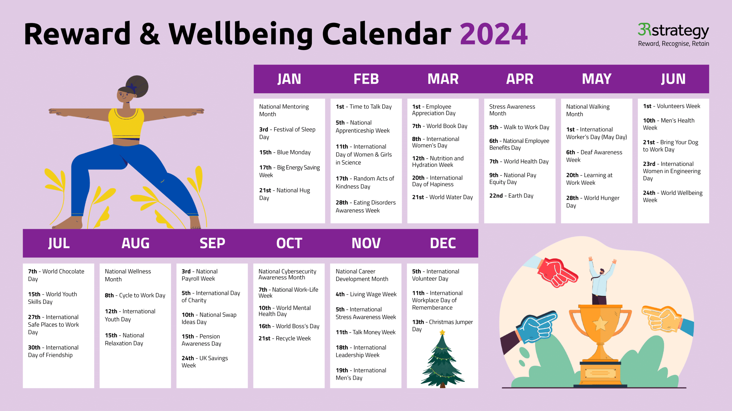Wellness Awareness Calendar 2024 Hedda Krissie